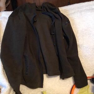 brown zipper jacket